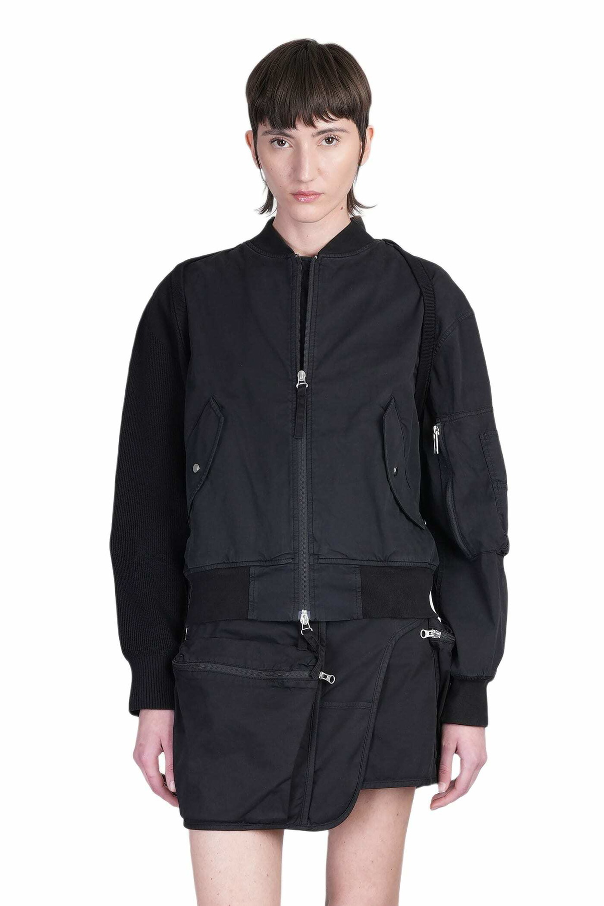 Helmut Lang Bomber Jacket In Black Cotton