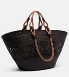 Stella McCartney Logo Large raffia basket bag