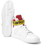 Off-White - Industrial Full-Grain Leather, Suede and Ripstop High-Top Sneakers - Men - White