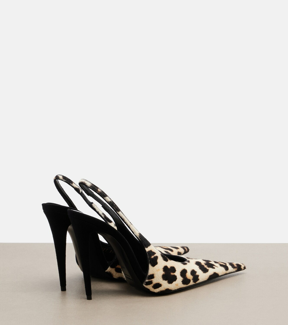 Saint Laurent Guermantes calf hair slingback pumps