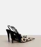 Saint Laurent Guermantes calf hair slingback pumps