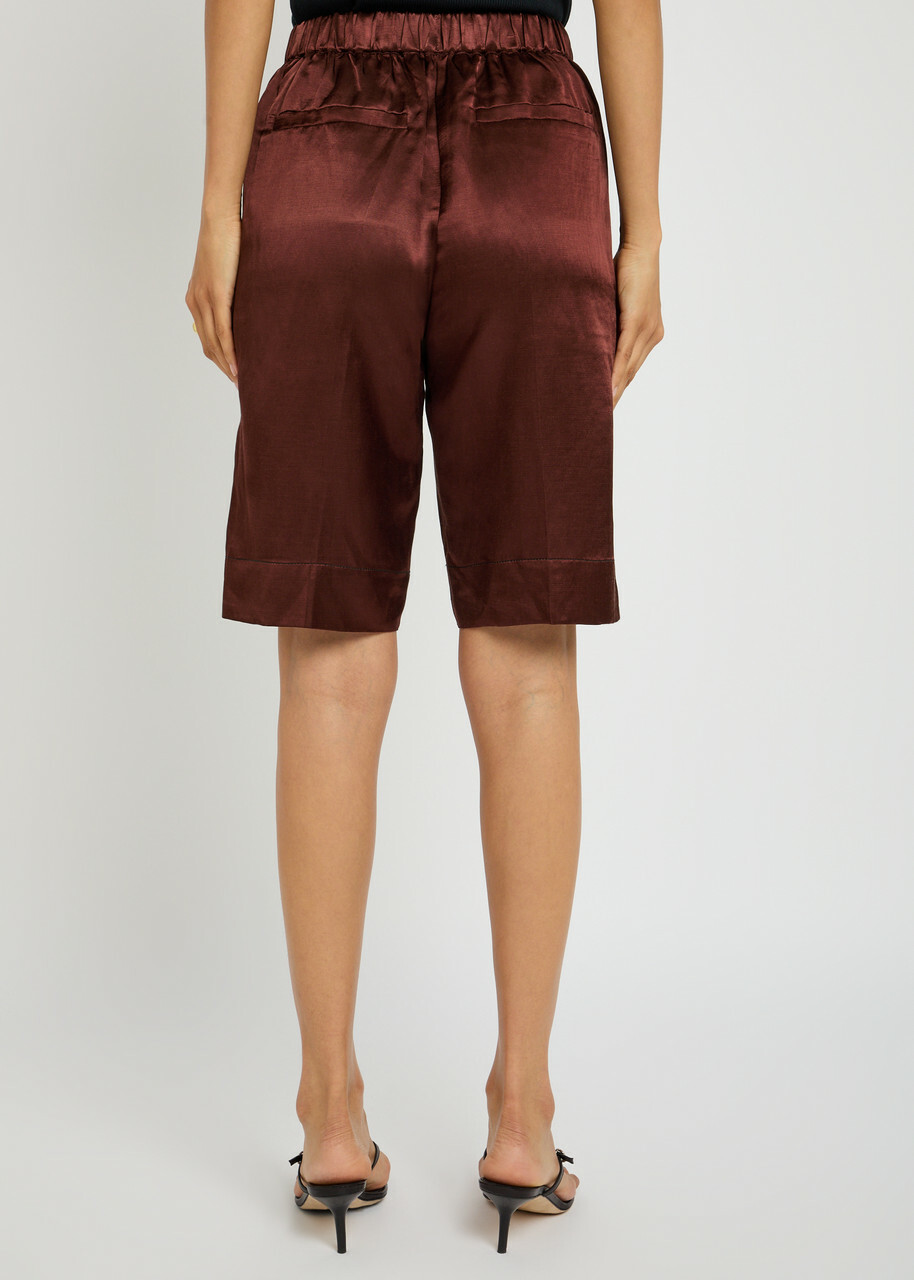 Day Birger ET Mikkelsen Denny Satin-twill Shorts Burgundy