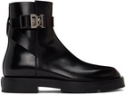 Givenchy Black Squared Buckle Ankle Boots