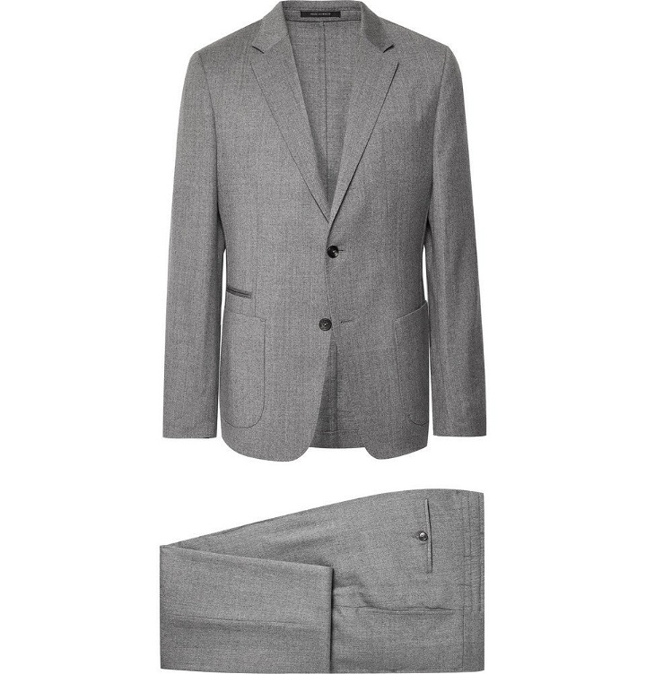 Photo: Z Zegna - Grey Slim-Fit Wash & Go Mélange TECHMERINO Wool-Flannel Suit - Gray