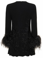 ELIE SAAB - Heavy Cady Embroidered Shirt W/feathers