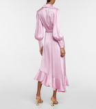 Zimmermann - Silk satin wrap midi dress