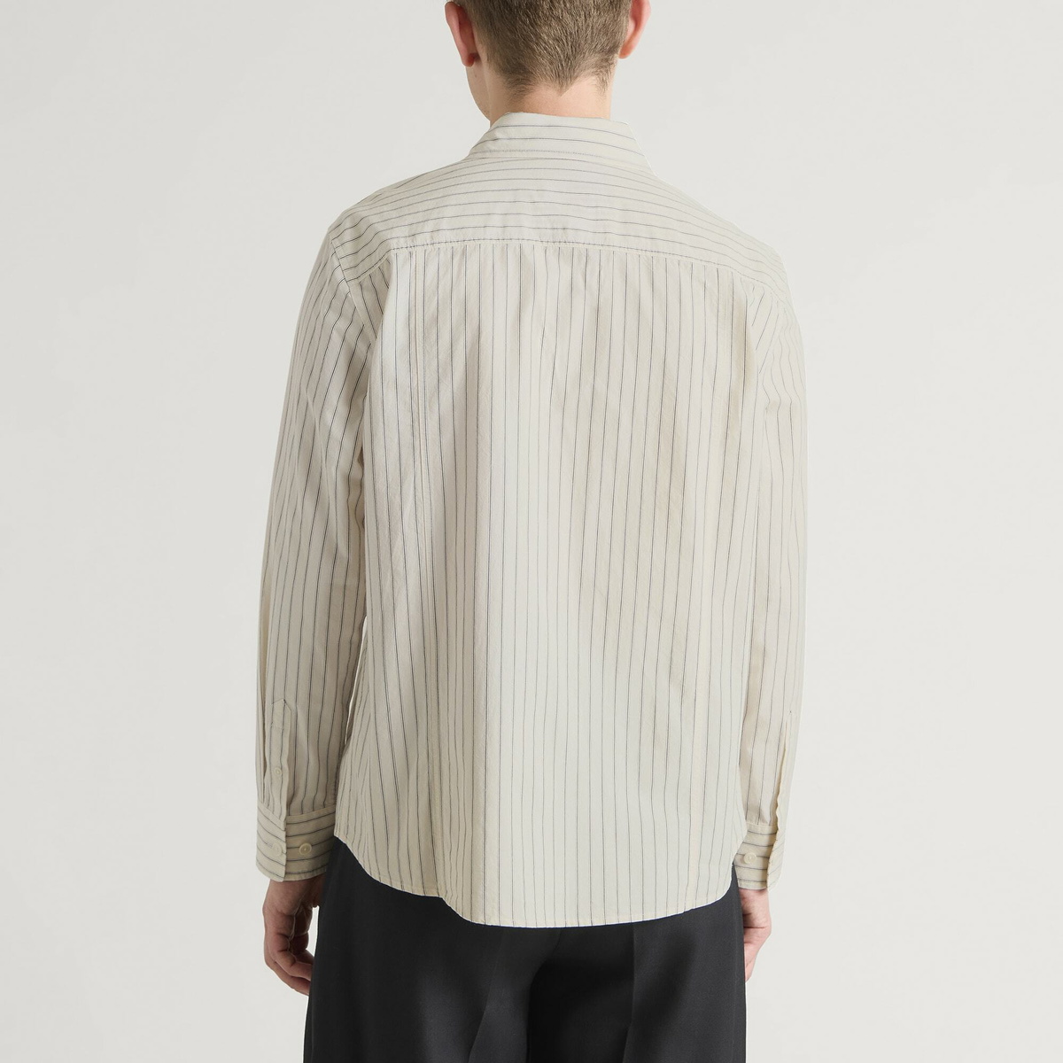 Corridor Men's Poplin Stripe LS in Natural