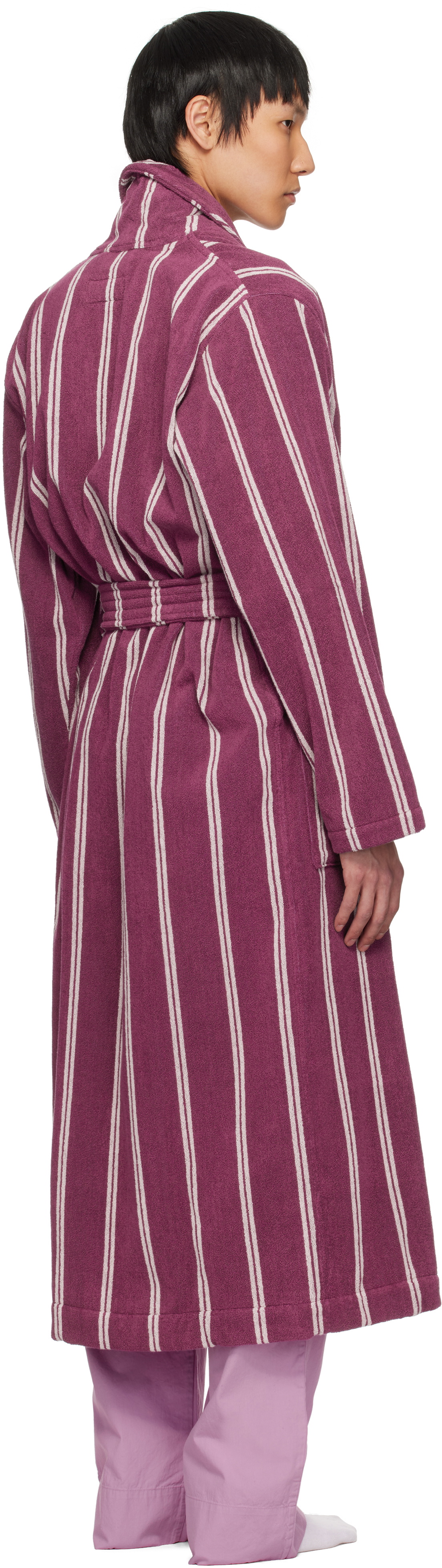 Tekla Purple & Pink Terry Classic Bathrobe