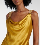 Versace Safety Pin embellished silk satin gown