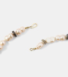 Ileana Makri 9kt gold pearl beaded necklace with labradorites