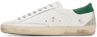 Golden Goose White & Green Super-Star Sneakers