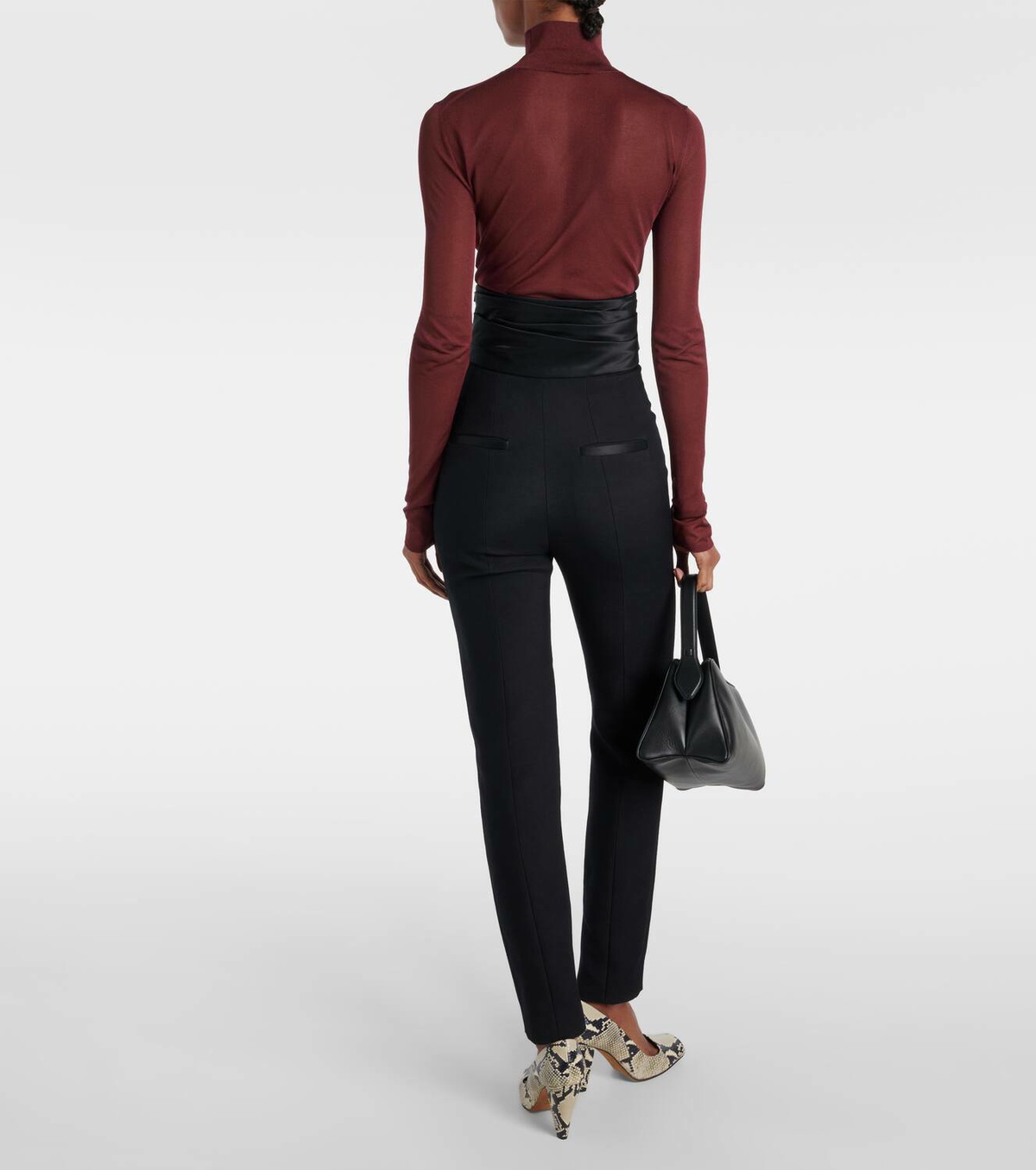 Khaite Tallin turtleneck sheer mesh bodysuit