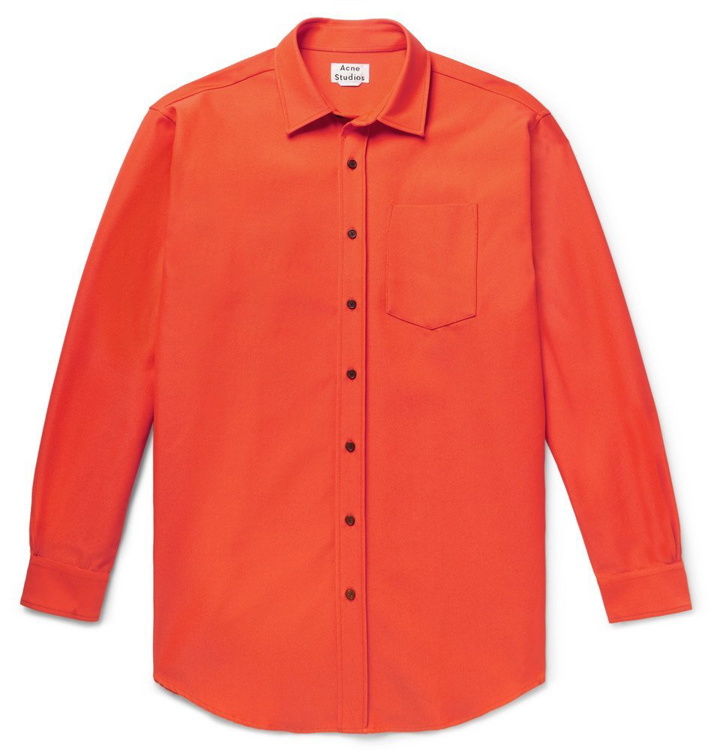 Photo: Acne Studios - Atlent Oversized Cotton-Blend Twill Shirt - Bright orange