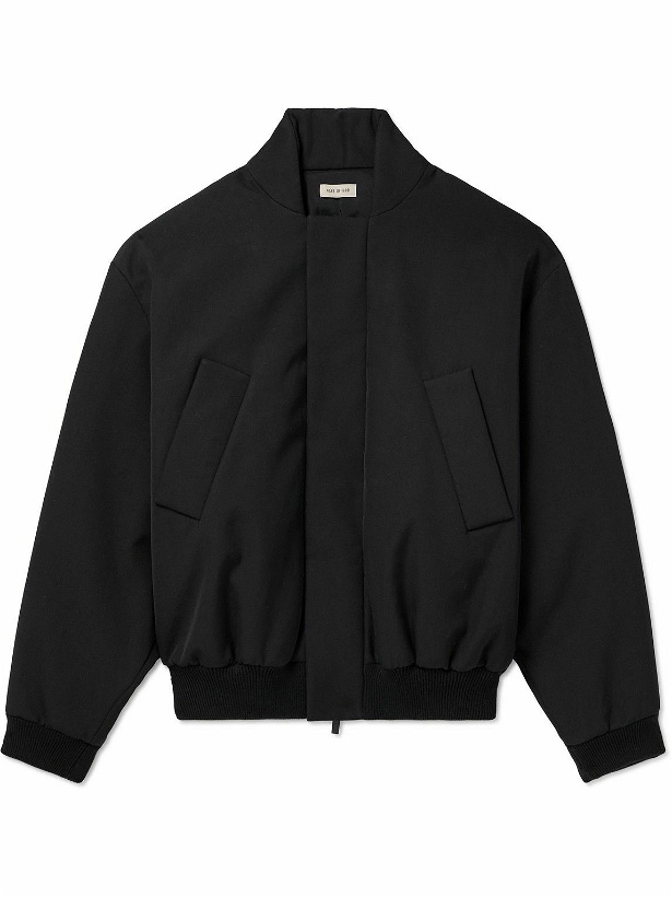 Photo: Fear of God - Padded Virgin Wool and Cotton-Blend Twill Bomber Jacket - Black