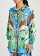 Lug Von Siga Franzie Printed Linen Shirt Blue