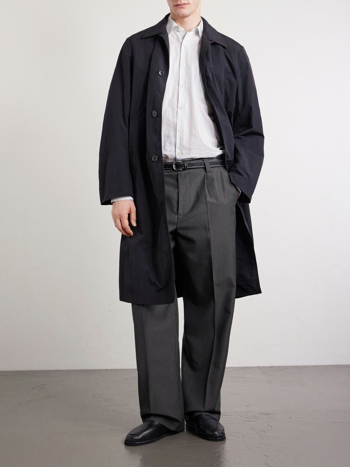 mfpen - Straight-Leg Pleated Wool Trousers - Gray