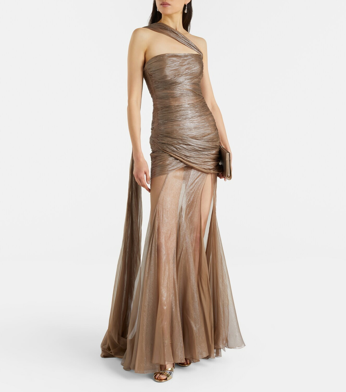Maria Lucia Hohan Marimar one-shoulder silk bustier gown