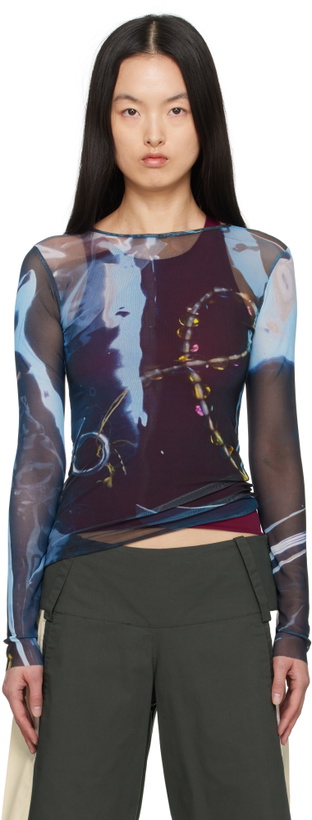 Photo: Serapis Black Shining Gem Tight Mesh T-Shirt