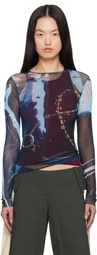 Serapis Black Shining Gem Tight Mesh T-Shirt