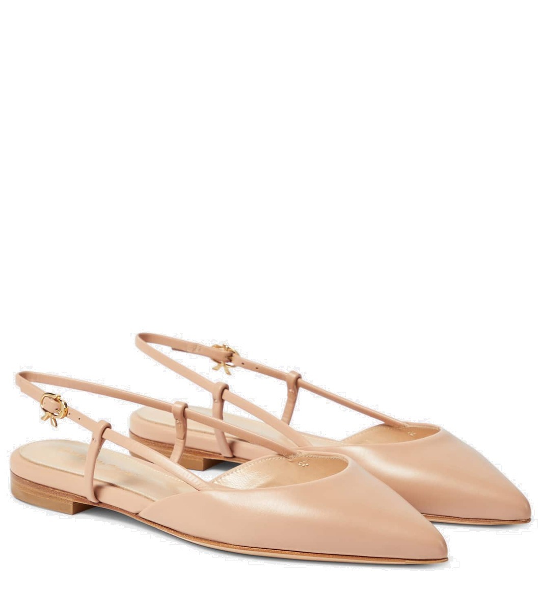 Gianvito Rossi Ascent 05 Leather Slingback Flats Gianvito Rossi