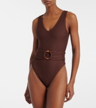 Montce Kim belted crochet swimsuit