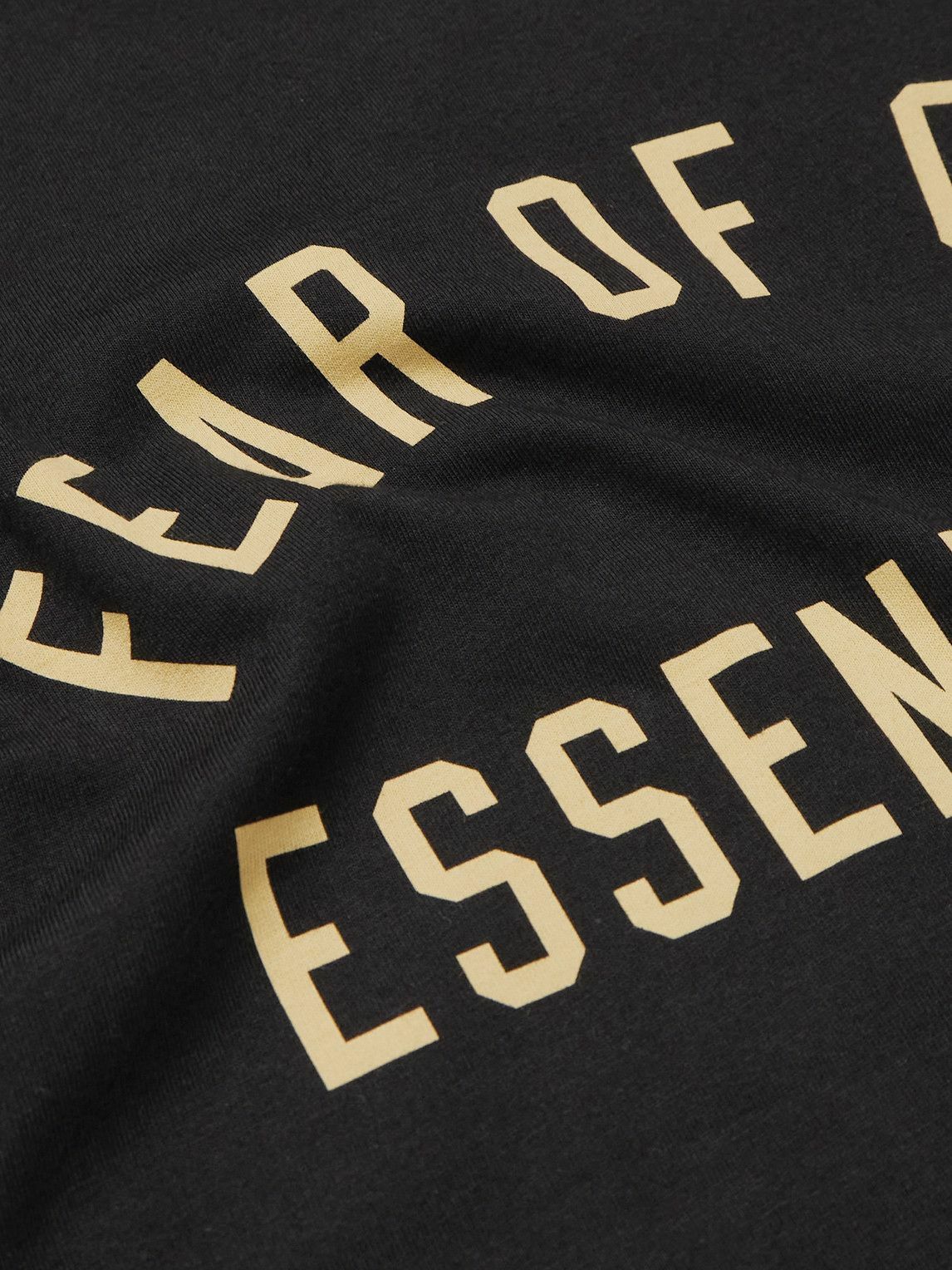 FEAR OF GOD ESSENTIALS - Oversized Logo-Print Cotton-Jersey T-Shirt - Black