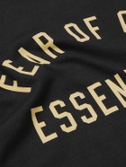 FEAR OF GOD ESSENTIALS - Oversized Logo-Print Cotton-Jersey T-Shirt - Black