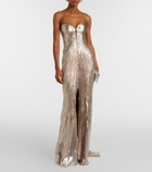 Maria Lucia Hohan Mirren silk-blend chiffon bustier gown