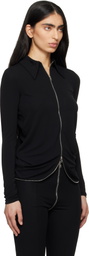 Alexander Wang Black Draped Back Zip Shirt