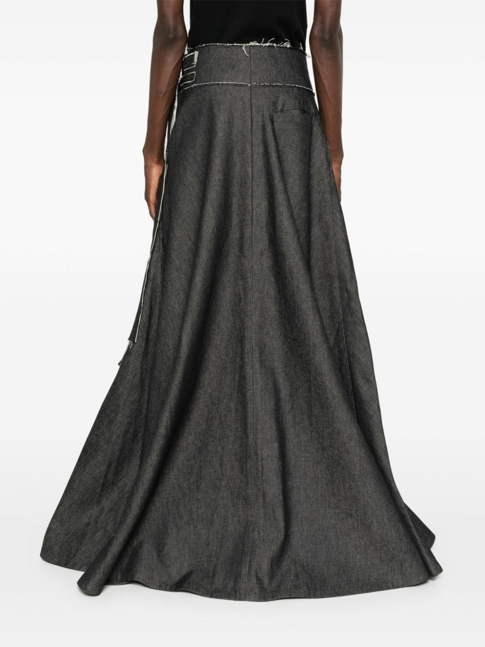 MLGA Black Denim Maxi Skirt