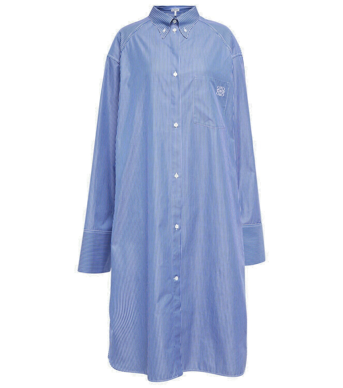 【送料&関税込】Loewe Double Layer Shirt Dress Loewe Chain-embellished denim shirt dress Loewe