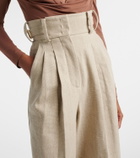 Elie Saab Linen and cotton canvas wide-leg pants