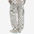 ERL Men's Checkerboard Cargo Trousers in Black/White