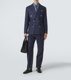 Dunhill Pinstripe double-breasted linen blazer