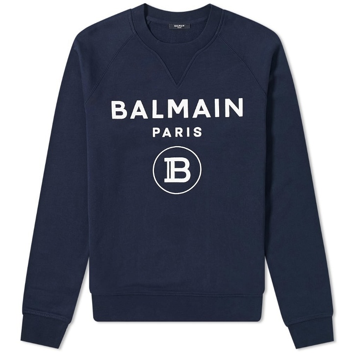 Photo: Balmain Flocked Paris Logo Crew Sweat