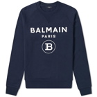 Balmain Flocked Paris Logo Crew Sweat