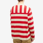 Uniform Bridge Men's Stripe Long Sleeve T-Shirt in Red Stripe