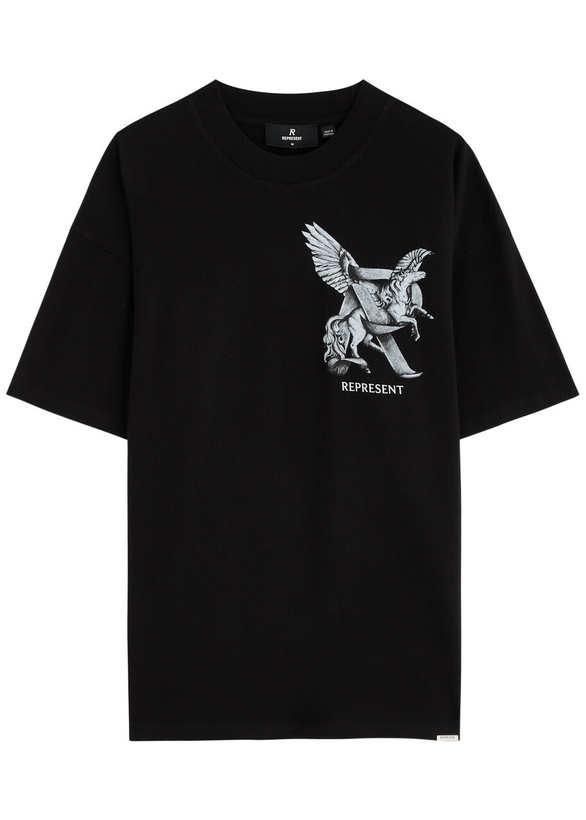 Photo: Represent Elegance In Motion Printed Cotton T-shirt Black