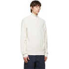 Polo Ralph Lauren Off-White Cotton Mesh Quarter-Zip Sweater
