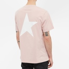 Golden Goose Men's Star Front Back Print T-Shirt in Pink Lavander/White