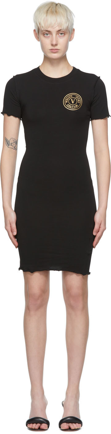 Wavlynn Black Cotton Mini Dress Round Neck Original Design For Women Summer Chic Breathable Easy Care