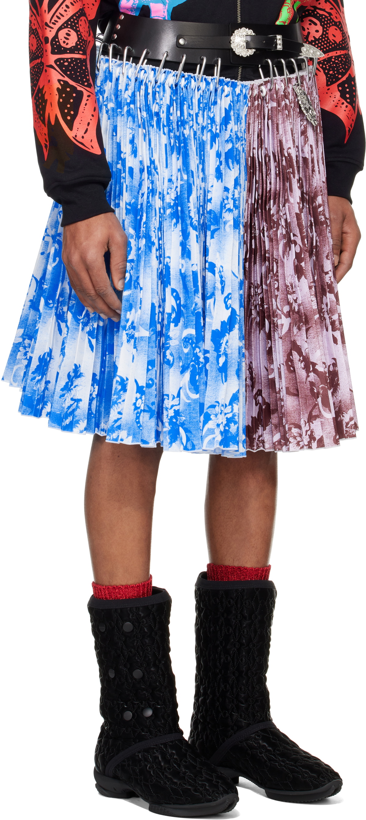 Chopova Lowena Blue & Purple Ducky Knee Carabiner Skirt
