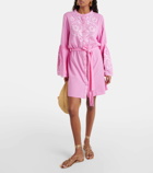 Melissa Odabash Everly embroidered cotton and linen minidress
