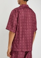 Amiri MA Quad Logo-monogrammed Silk Shirt Dark Red