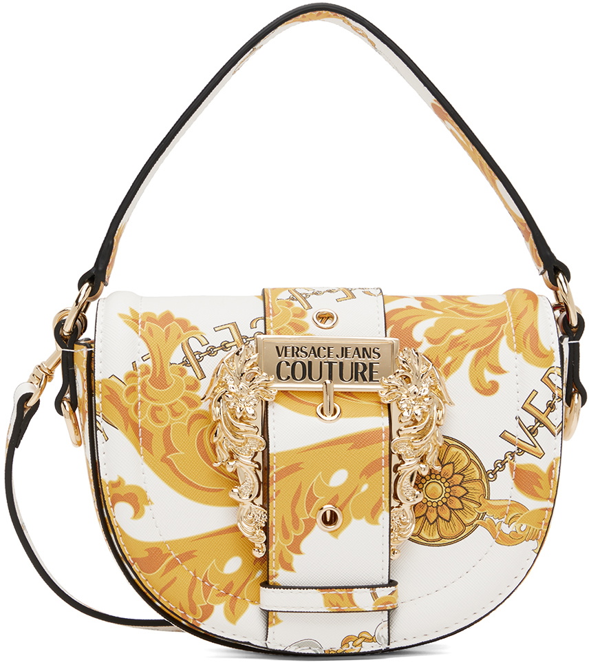 Versace Jeans Couture White & Gold Chain Couture Bag Versace