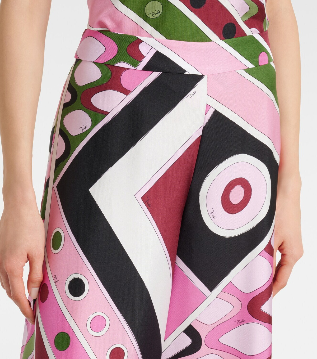 Pucci Vivara silk satin wide-leg pants