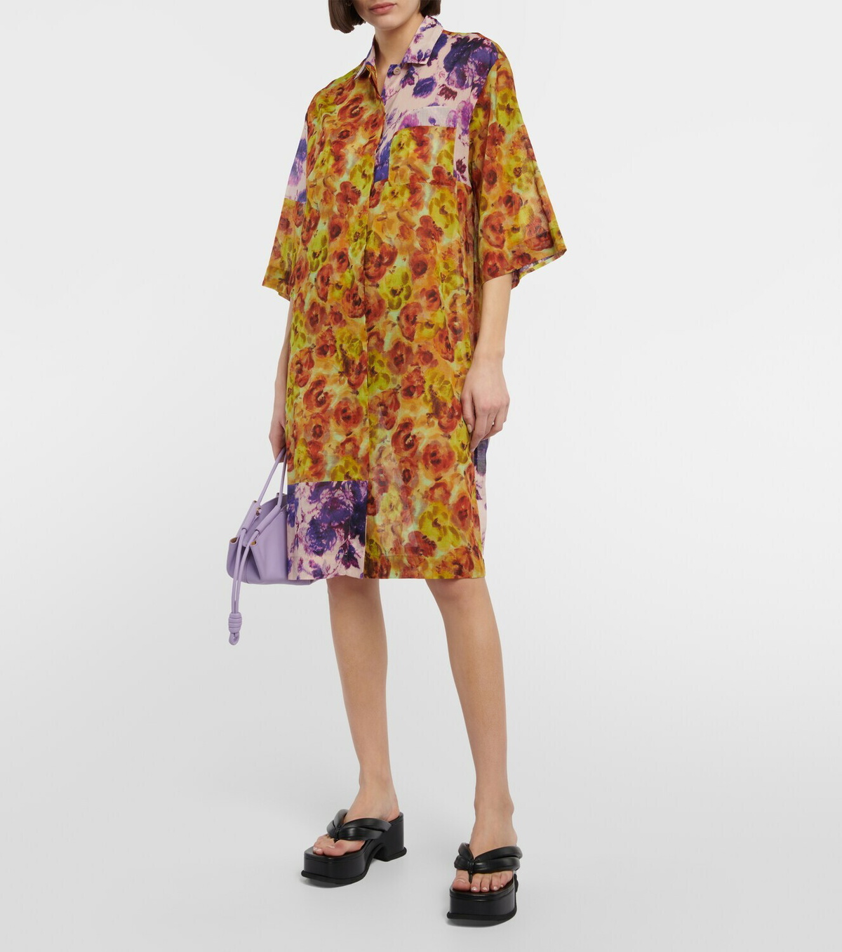 Dries Van Noten - Floral cotton voile shirt dress Dries Van Noten
