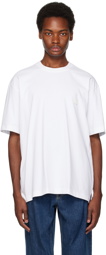 Solid Homme White Soft Back T-Shirt