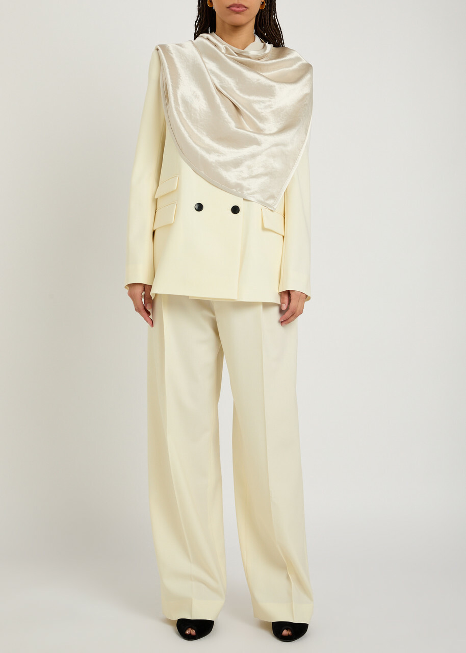Maria Mcmanus Straight-leg Stretch-wool Trousers Ivory