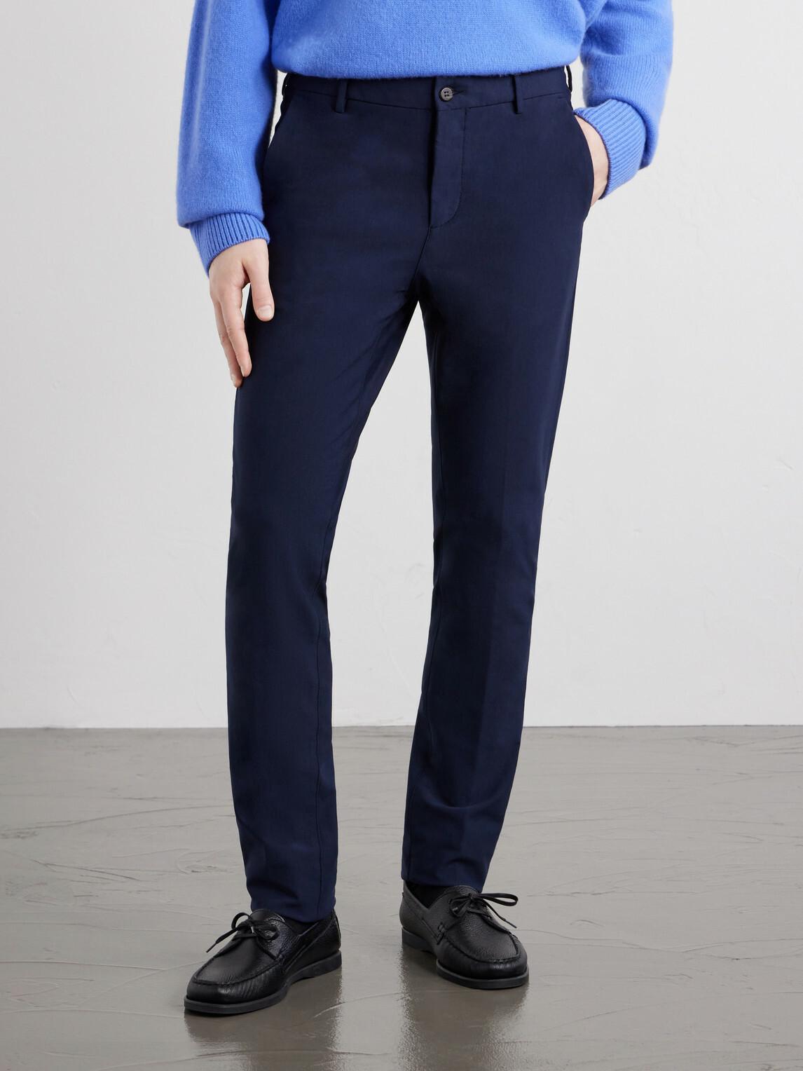 Eleventy - Straight-Leg Cotton-Blend Twill Chino - Blue